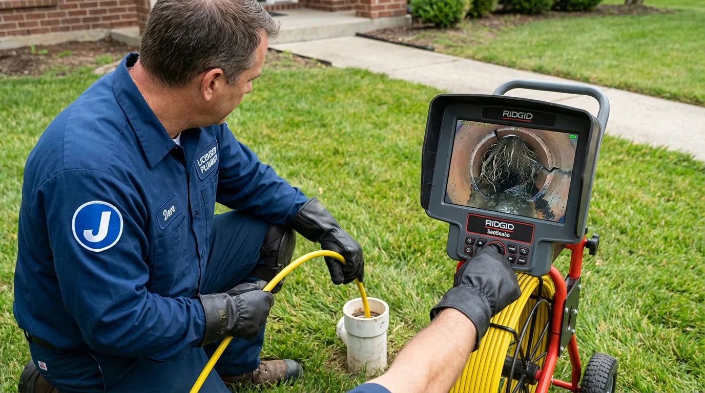 Sewer camera inspection being performed by Johns Plumbing LLC in Park City