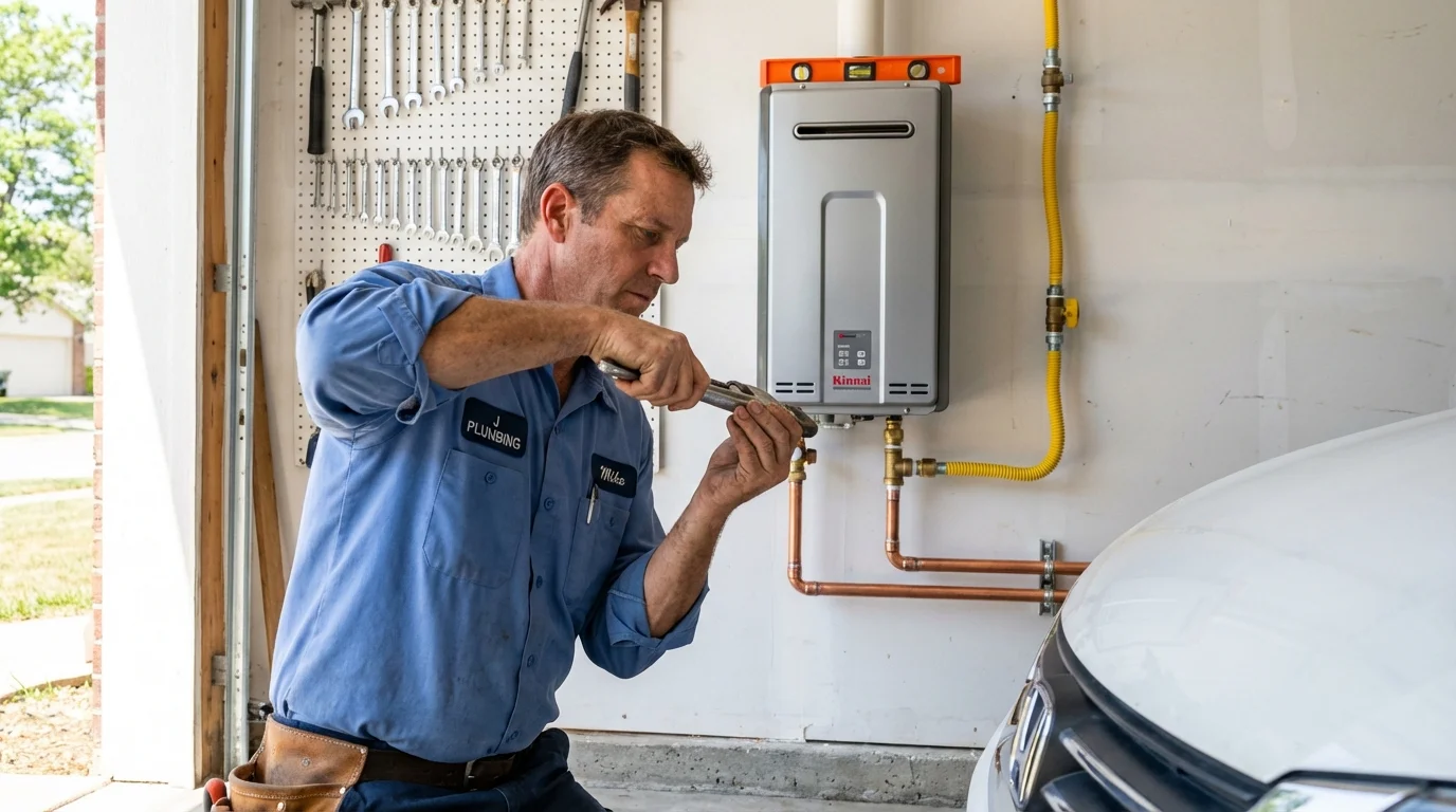 Tankless water heater installation by a Johns Plumbing LLC plumber in Park City